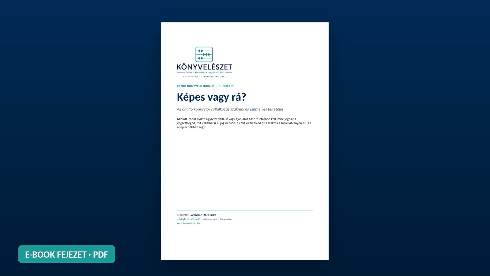 Kezdő Könyvelő Kurzus, 1. fejezet: Képes vagy rá?